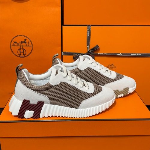 HERMES ๋ฐ์ด์ฑ Sneakers ๋ฒ ์ด์ง Mesh H ๋ธ๋ผ์ด Two-Tone