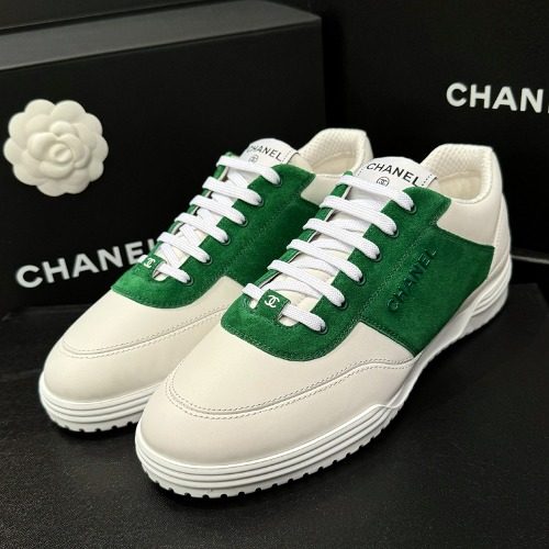 CHANEL Suede Calfskin White κ·Έλ¦° Line Sneakers