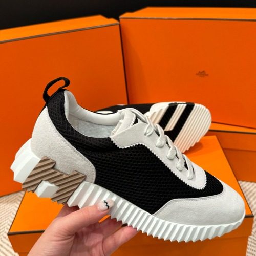 HERMES λ°μ΄μ± Sneakers Black Mesh H λΈλΌμ΄ Logo