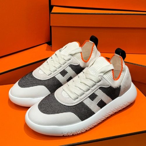 HERMES ν¬λ£¨ Sneakers H Knit κ³ νΈμ€ν¨ White κ·Έλ μ΄ Women'sμ©