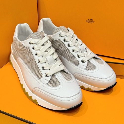 HERMES νΈλ μΌ Sneakers Calfskin White λ² μ΄μ§