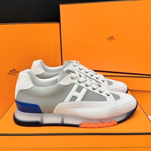 HERMES νΈλ μΌ Sneakers Calfskin λΈλ£¨ μ€λ μ§