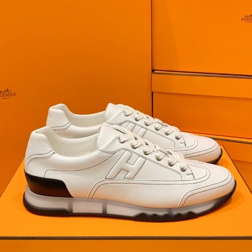 HERMES νΈλ μΌ Sneakers Calfskin μ¬νμ΄νΈ Stitch