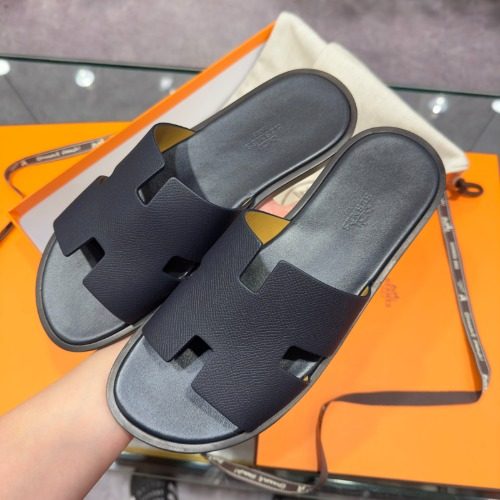 HERMES ์ด์ฆ๋ฏธ๋ฅด Slippers ์ฑ์ก Calfskin Navy Sandals 41.5 / 42