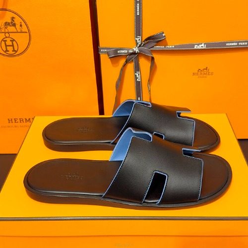 HERMES μ΄μ¦λ―Έλ₯΄ Slippers Calfskin Black λΈλ£¨ νμ΄ν
