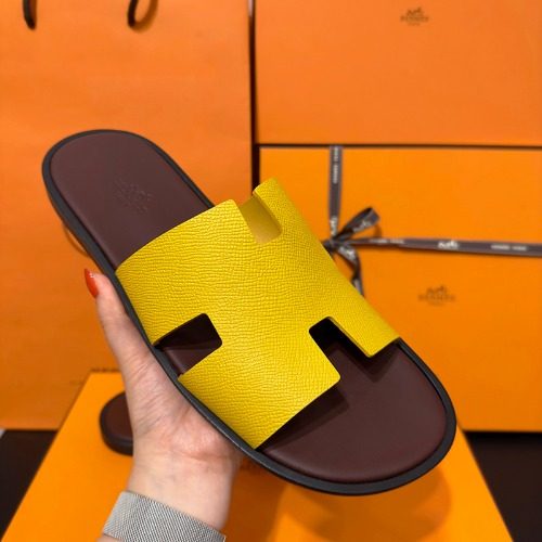 HERMES μ΄μ¦λ―Έλ₯΄ Slippers μ±μ‘ Calfskin μλ‘μ° λΈλΌμ΄ Two-Tone 42