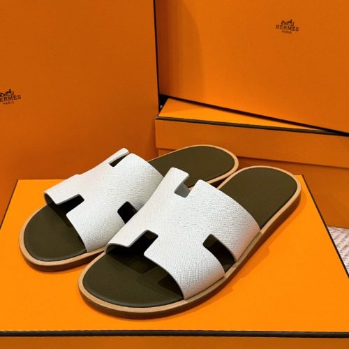 HERMES μ΄μ¦λ―Έλ₯΄ Slippers μ±μ‘ Calfskin μΉ΄ν€ White Two-Tone