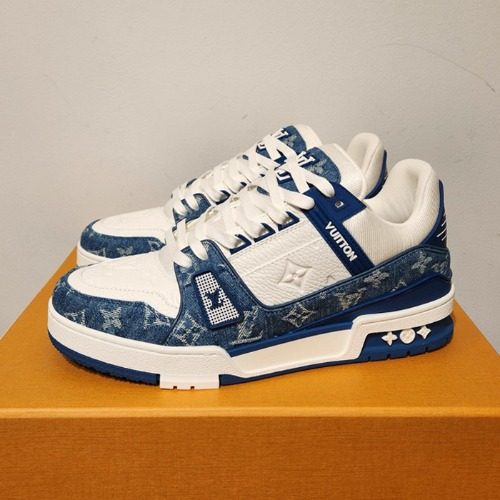 LOUIS VUITTON LV Trainer Sneakers Monogram λΈλ£¨ Denim