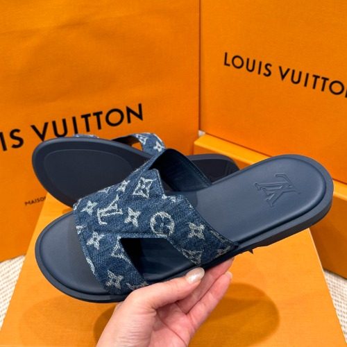 LOUIS VUITTON Sandals Monogram Denim 블루 Mules