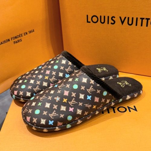 LOUIS VUITTON Mules μΉ΄μ°νμ΄λ Monogram νλΌμ€ Slippers λͺ¨μΉ΄λΈλΌμ΄
