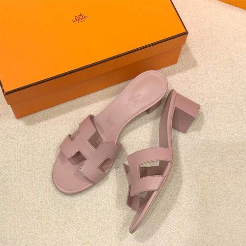 에르메스 오아시스 샌들 카프스킨 로즈 핑크