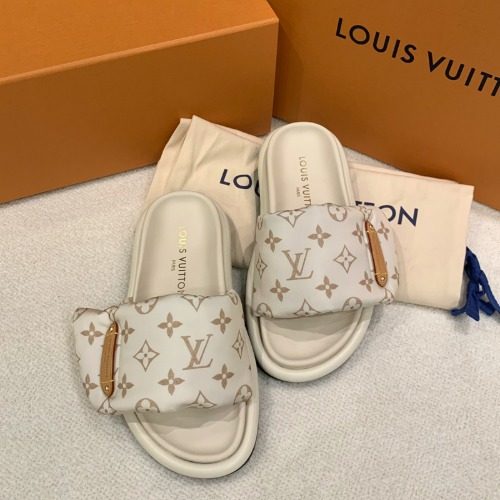 LOUIS VUITTON Flat Mules ํ ํ๋ก์ฐ ์ปดํฌํธ Sandals ์์ด๋ณด๋ฆฌ