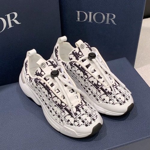 DIOR B24 오블리크 테크니컬 Fabric White Sneakers