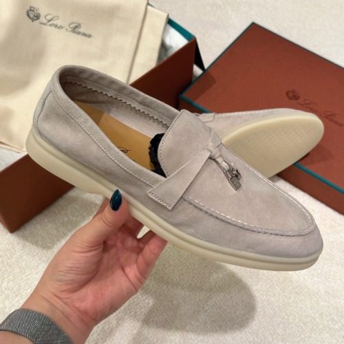 ๋ก๋กํผ์๋ ์ธ๋จธ ์ฐธ์ค Suede ์ํฌ Loafers ๋ชจ์นด์ ๊ทธ๋ ์ด ๋ฒ ์ด์ง