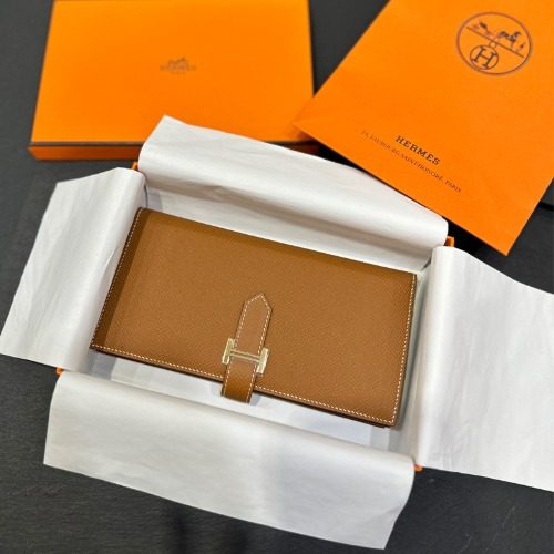 HERMES λ² μ Long Wallet μ±μ‘ Calfskin Gold&Gold νλμ¨μ΄