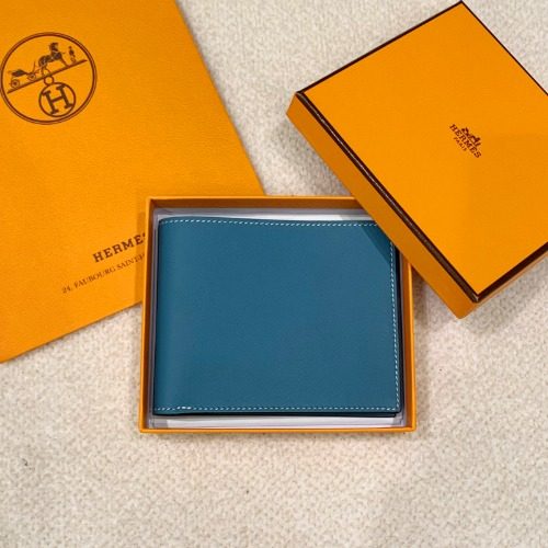 HERMES μν°μ¦ Twill Compact μκ° Silk μ½λ‘μ
° Bifold Wallet λΈλ£¨