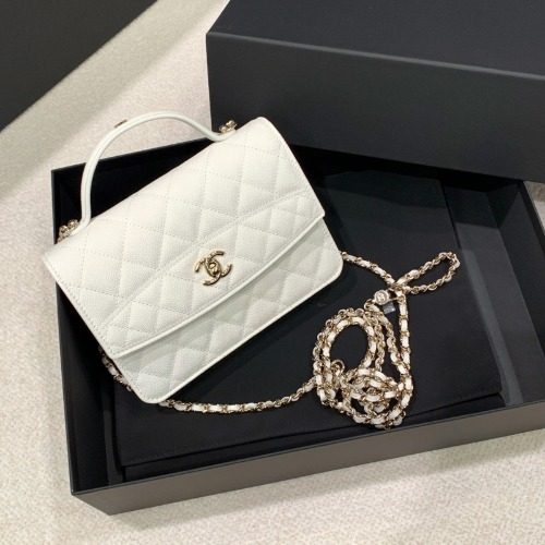 CHANEL 25 S / S WOC μΊλΉμ΄ μ€ν¨ Handle Backpack White