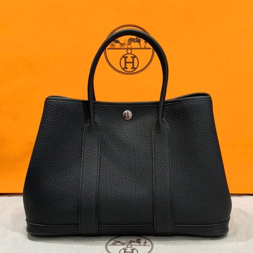HERMES 가든파티 30 Bag 네곤다 팔라듐 하드웨어 Black