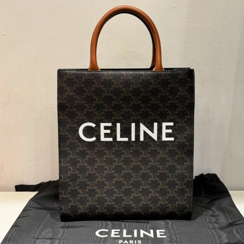 CELINE Cabas Vertical Triomphe Canvas Calfskin ํ Small