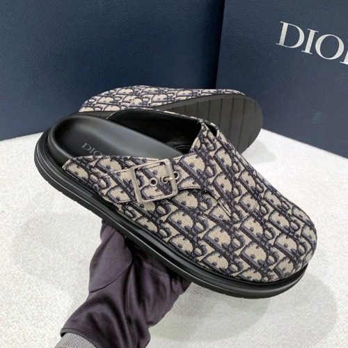 DIOR μ€λΈλ¦¬ν¬ Jacquard μμΏ μ Mules Sandals Slippers λ² μ΄μ§