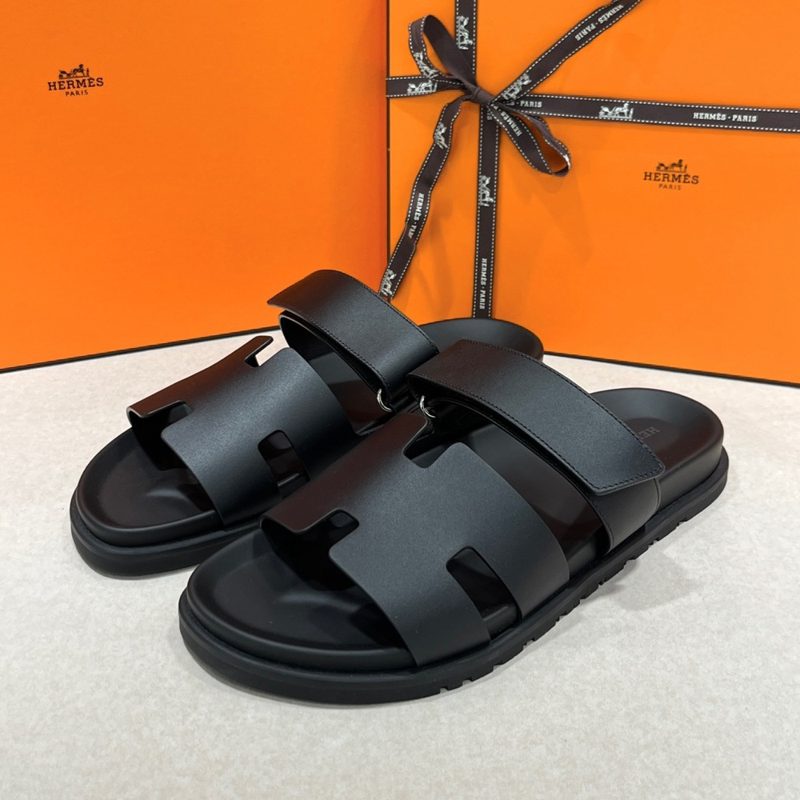 HERMES 시프레 Sandals Classic Black Men's용
