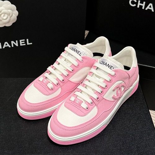 CHANEL Cotton CC Logo ํํฌ Sneakers