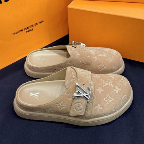 LOUIS VUITTON Sandals Easy Mules 베이지 LV 은장