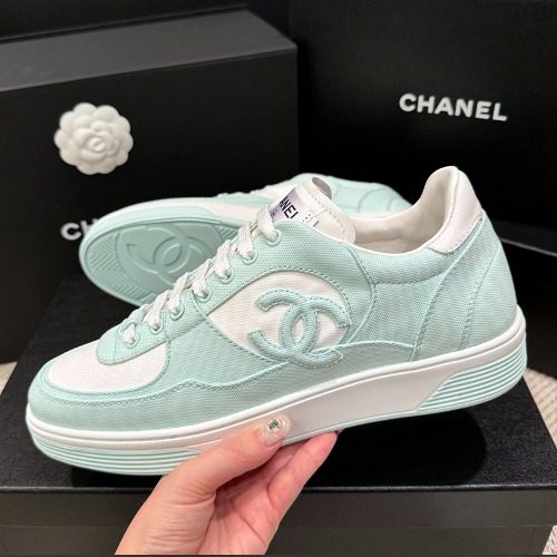 CHANEL Cotton CC Logo λ―ΌνΈ Sneakers Men'sμ©
