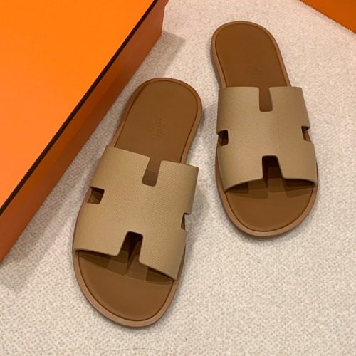 HERMES 이즈미르 Sandals Calfskin 앱송 브라운 카멜 41.5 / 43.5